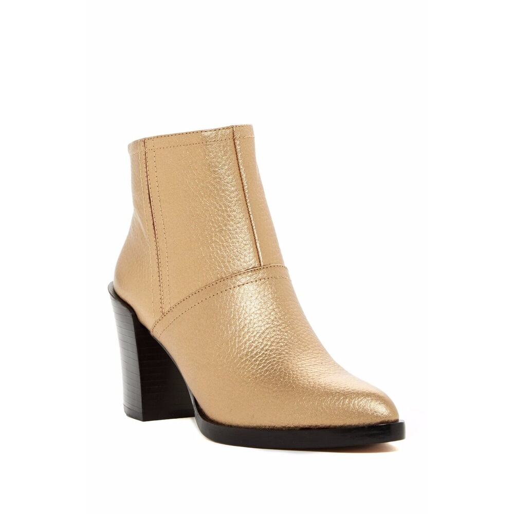 Derek Lam 10 Crosby Raine Metallic Gold Leather Boots Bootie NIB $395